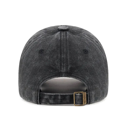 New Soft Top Washed Vintage Coated Cloth Cap Three-Dimensional Embroidery Sunhat Distressed White Baseball Cap