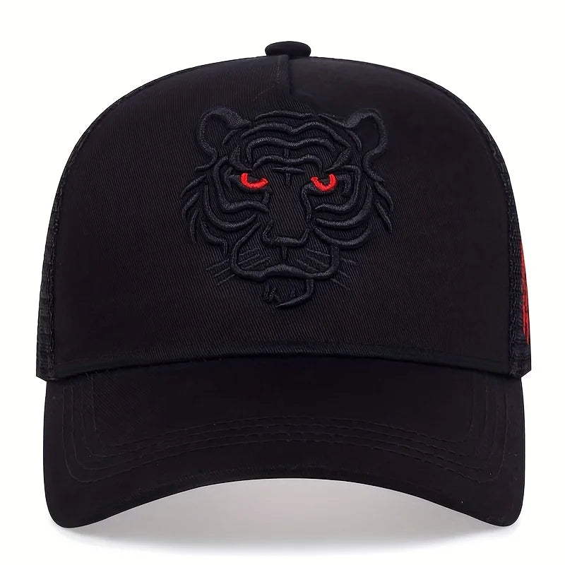 Unisex Tiger Head Embroidery Baseball Caps