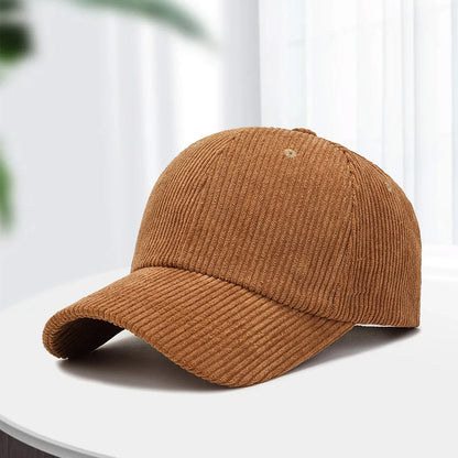 Fashion Suede Baseball Cap Men and Women Autumn and Winter Solid Retro Corduroy