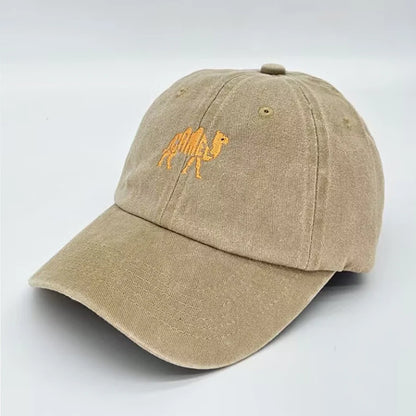 Camel Embroidered Exquisite Animal Vintage Cotton Baseball Caps Men Women