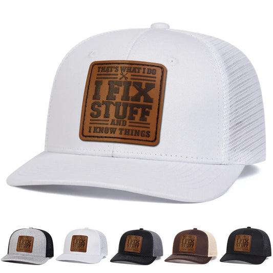 Unisex IFIXSTUFF Leather Label Baseball Net Caps