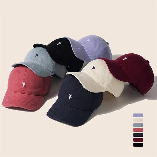 Unisex Summer Baseball Cap Cotton Hats Simple Farmer Embroidery Cap Casual Sunshade Caps