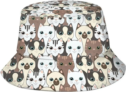 Cat Fisherman Cap Hip Hop Gorras Summer Unisex Printing Bucket Hat