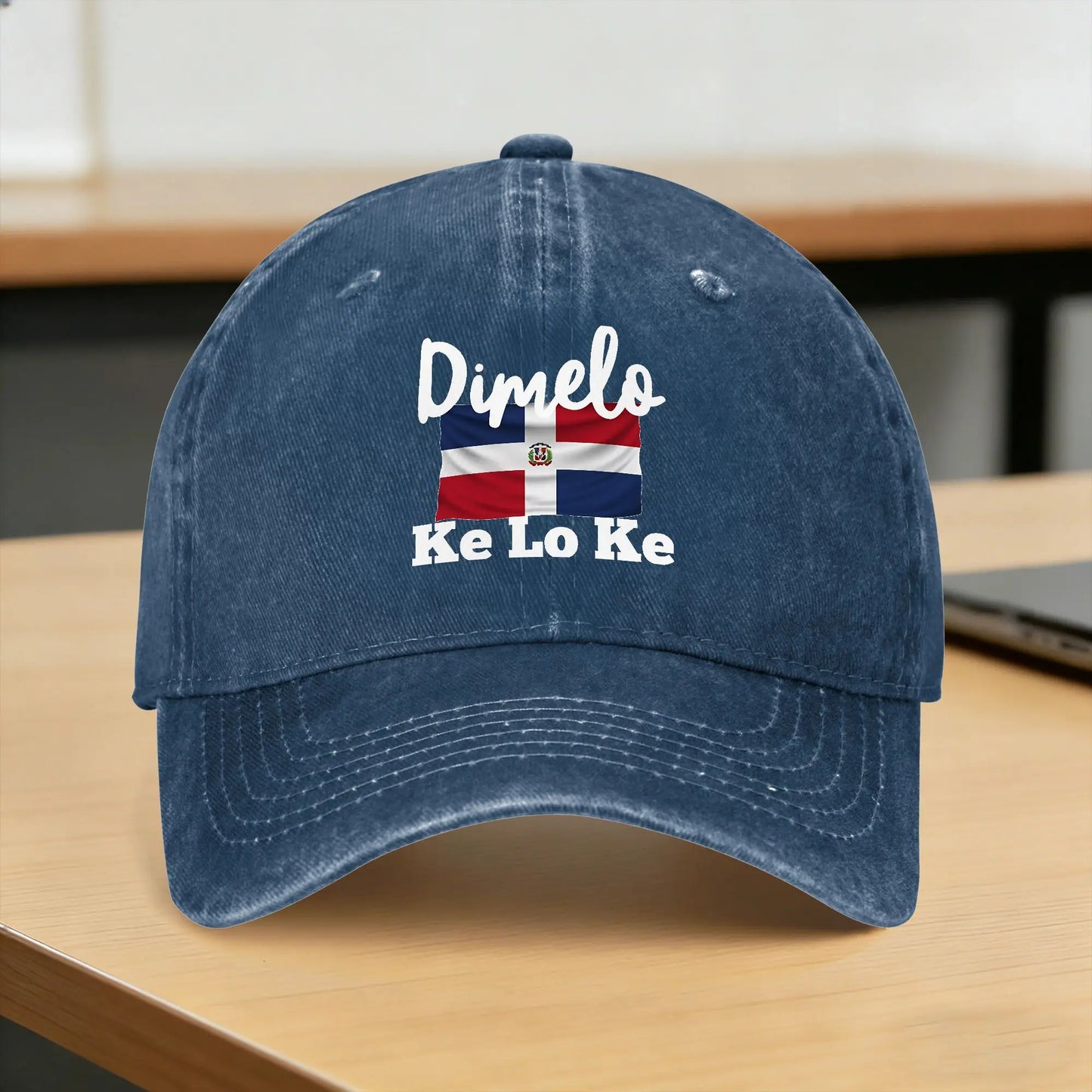 Dimelo Ke Lo Ke Dominican Republic Flag Washed Baseball Cap