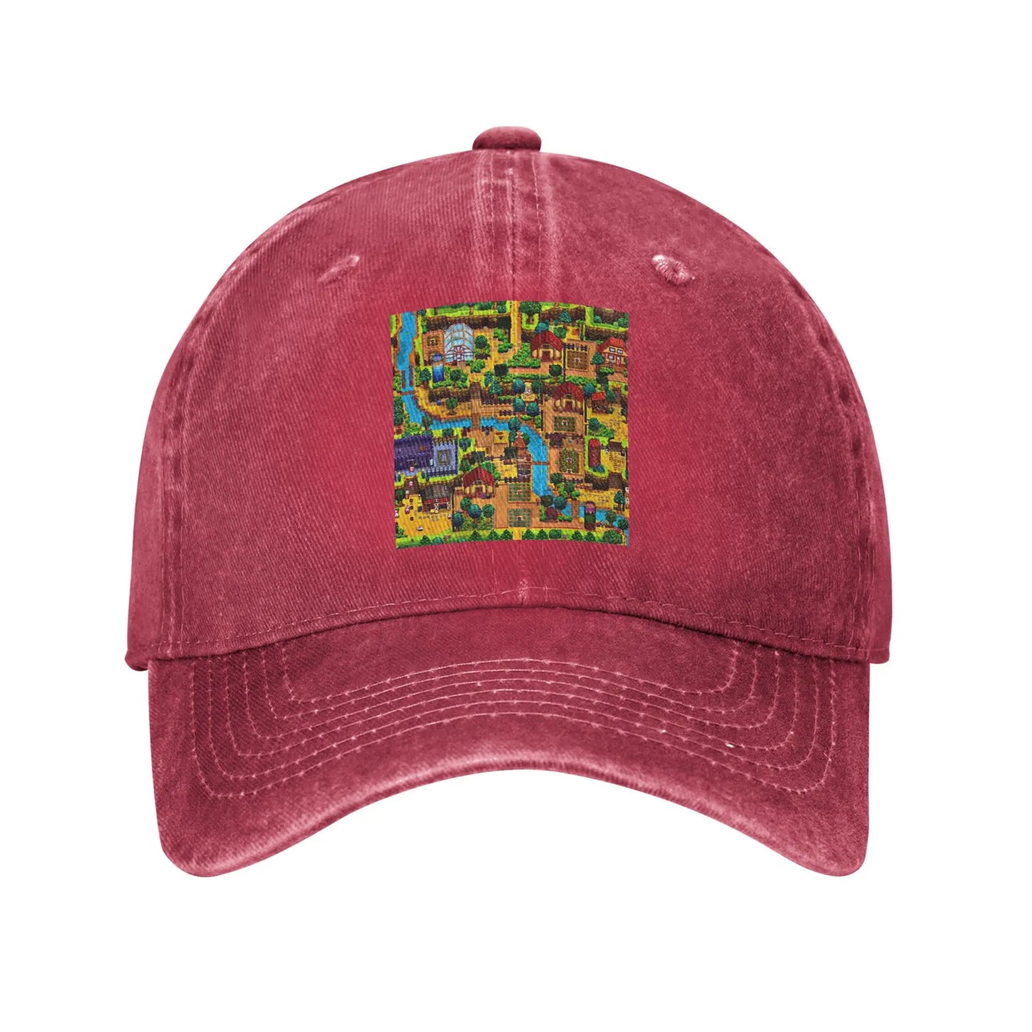 Stardew valley map Denim Cap Casual Baseball Caps