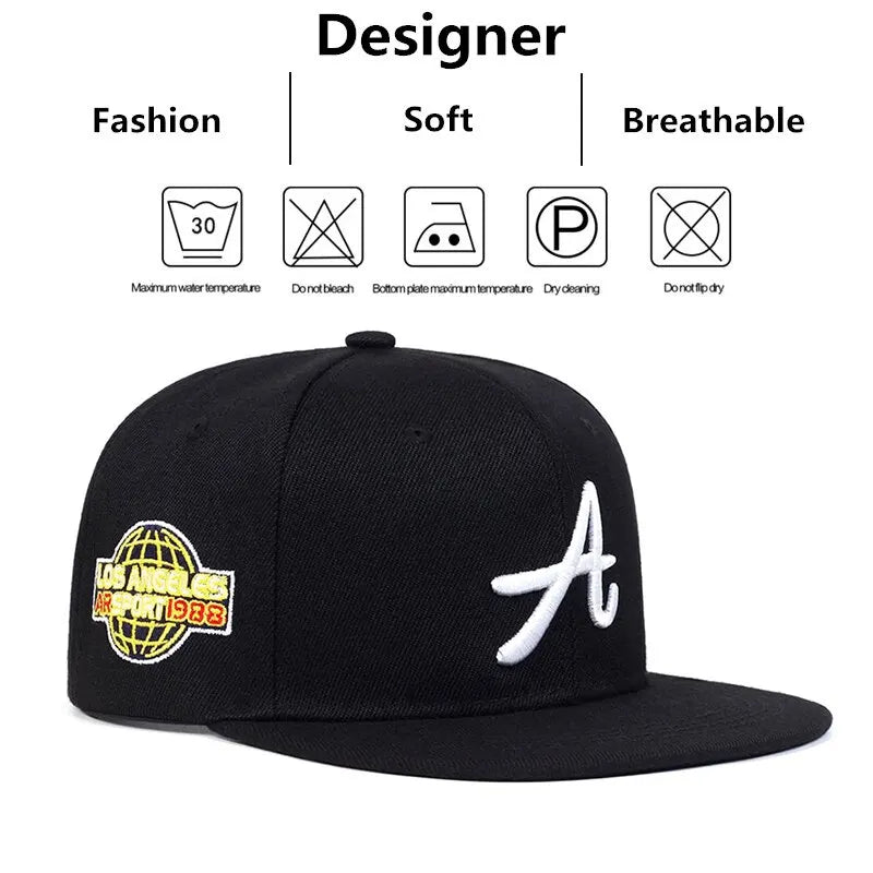 Unisex Gothic Letter Embroidery Hip-hop Hats Snapback Caps