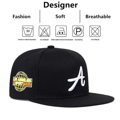 Unisex Gothic Letter Embroidery Hip-hop Hats Snapback Caps