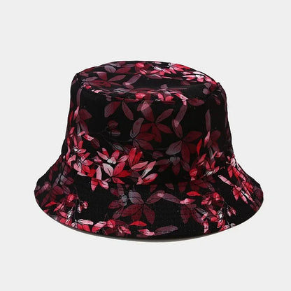 Cotton Flowers Graffiti Print Bucket Hat Fisherman Hat Travel Sun Cap Hats For Men And Women