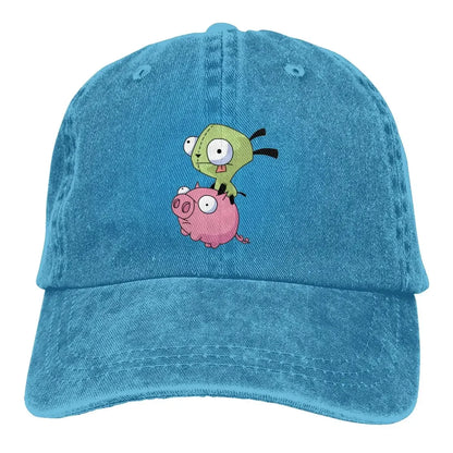 Gir Riding A Pig Invader Zim Merch Unisex Baseball Cap