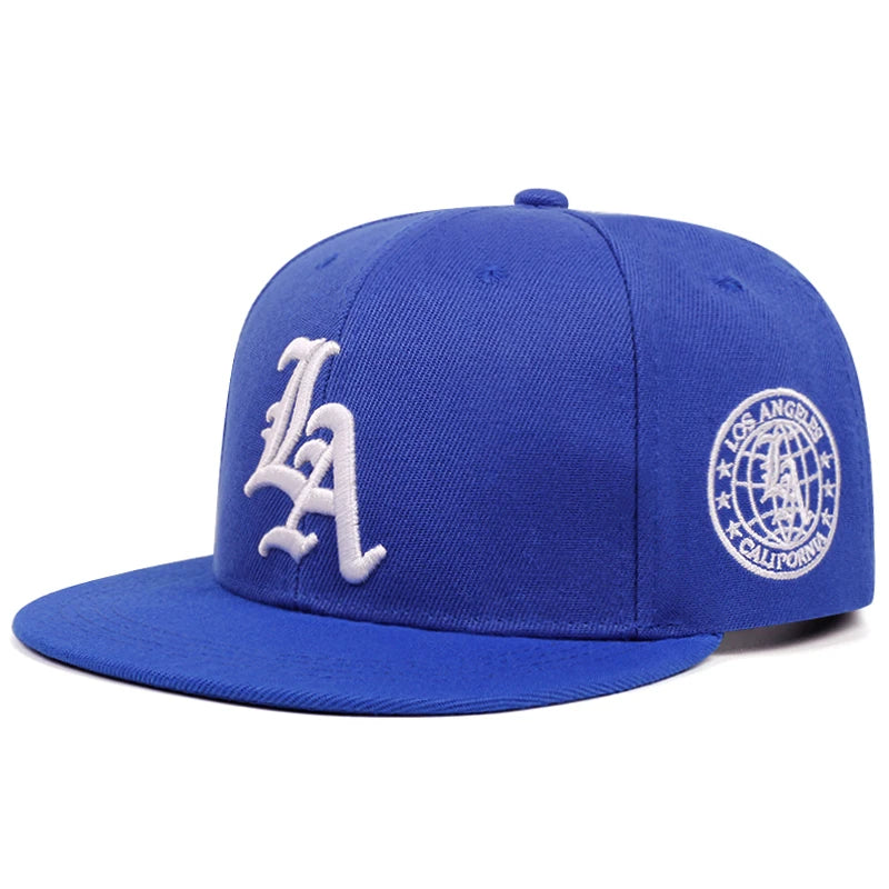 New Los Ange Earth Letter Embroidered Flat Edge Hat Women Simple Snapback Hat