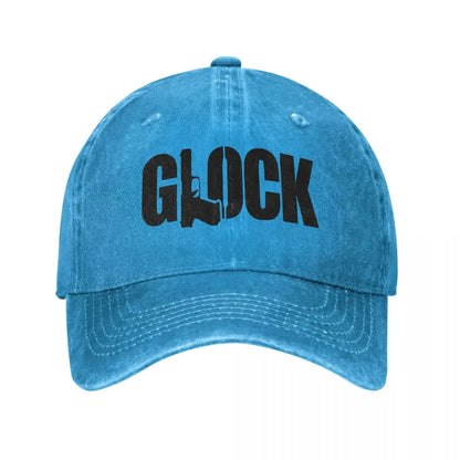 Glock Tactical Shooting Gun Baseball Caps Distressed Denim