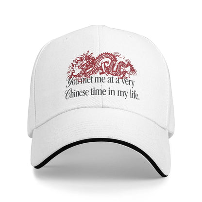 You Met Me at a Very Chinese Time in My Life Adjustable Baseball Hat