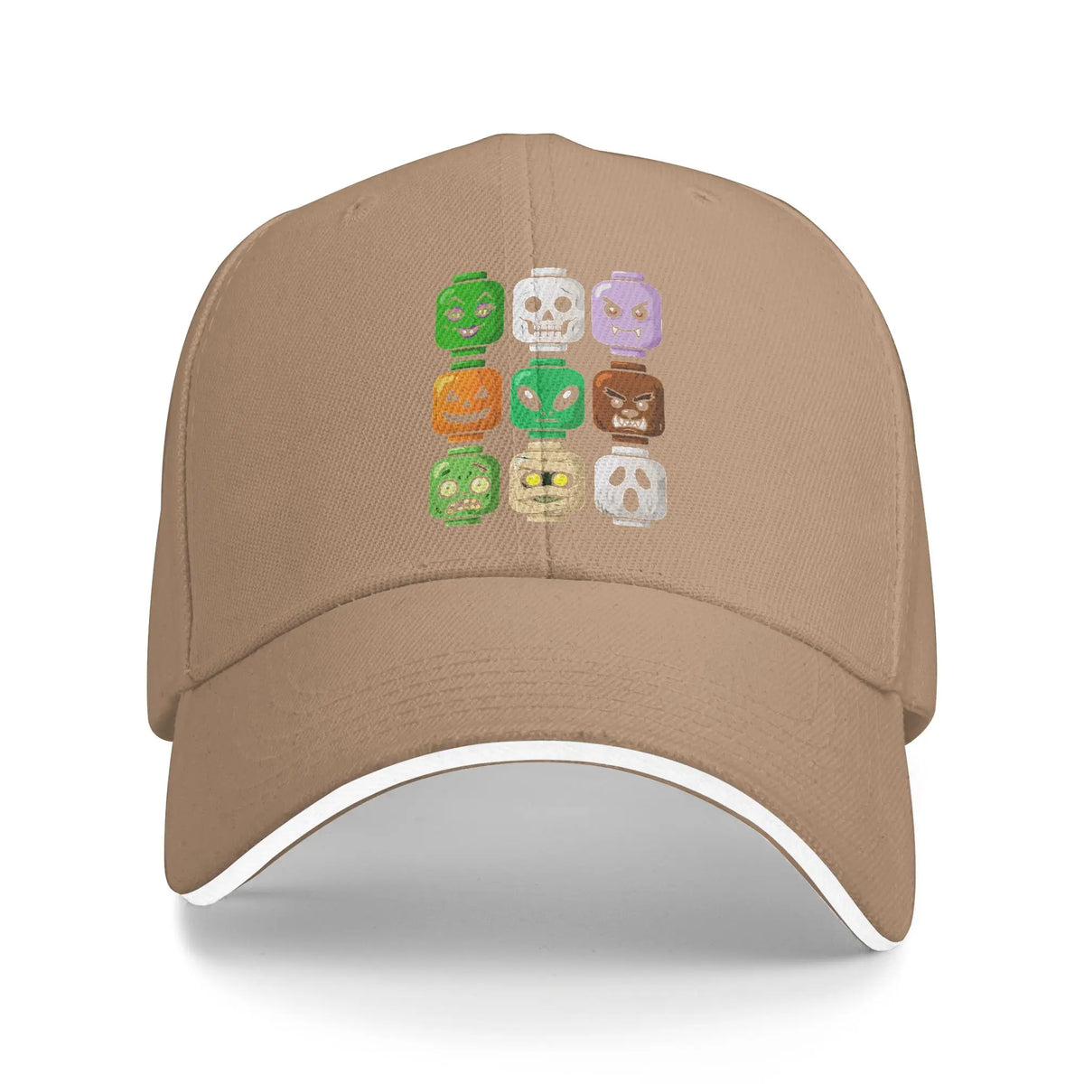 Halloween Building Brick Head Pumpkin Ghost Zombie Halloween Baseball Cap
