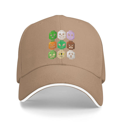 Halloween Building Brick Head Pumpkin Ghost Zombie Halloween Baseball Cap