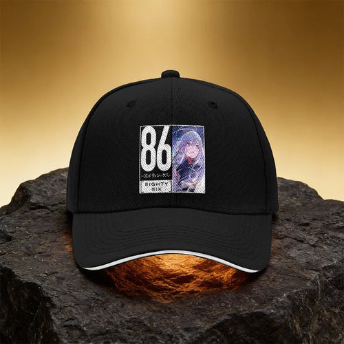 86 Anime White-Haired Girl Hat, Unisex Printed Baseball Cap