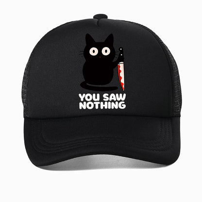 You Saw Nothing Black Cat Baseball Cap