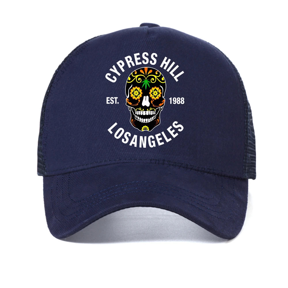 Cypress Hill - LA 1988 Sugar Skull Print Baseball Cap