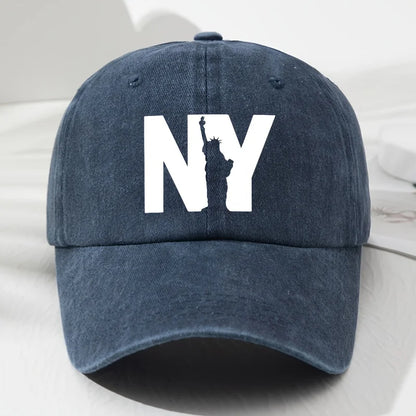 Unisex NY Goddess Print Soft Top Baseball Cap