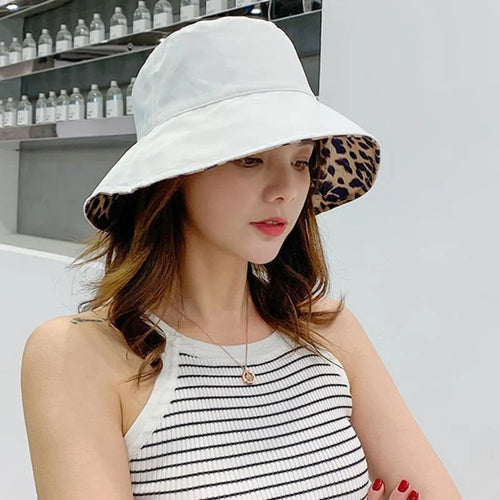Leopard Reversible Bucket Hat Women
