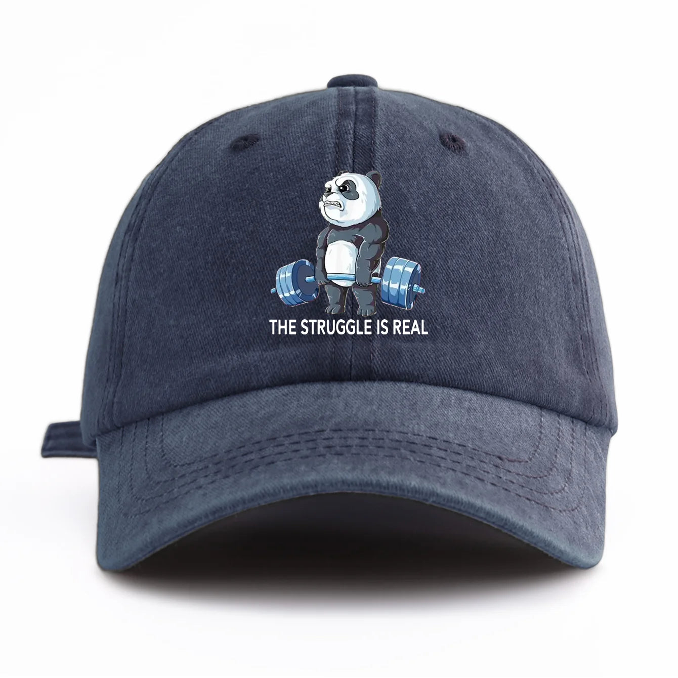 STRUUGLE REAL Print Washed Baseball Cap