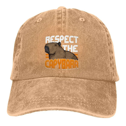 Pure Color Dad Hats Respect The Capybara Baseball Caps