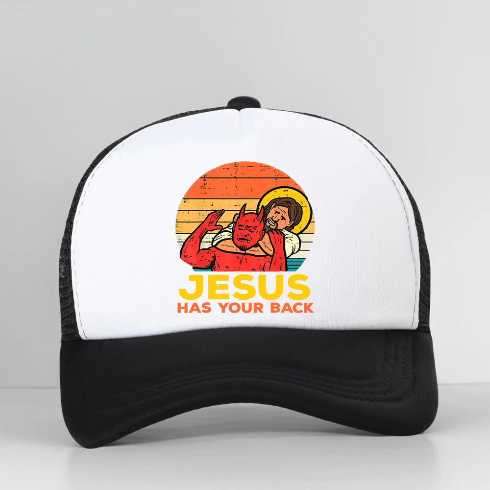 Jesus Has Your Back Jiu Jitsu Retro Christian Baseball Cap