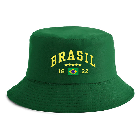 Unisex Brasil Flag Print Bucket Hat