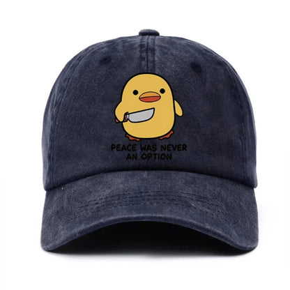 Yellow Duck Letter Printed Baseball Hat for Men and Women