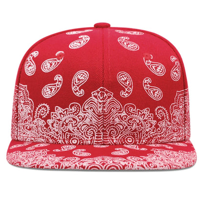 Men's Fashion Hip Hop Vintage Adjustable Cap Cashew Nut Flower Label Snapback Cap