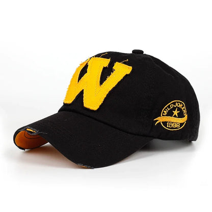 New Cotton Letter W Baseball Cap Retro Outdoor Sports Caps Women Bone Gorras Curved