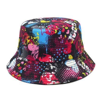Panama Bucket Hats Animal Letter Print Fisherman Hat For Women Men