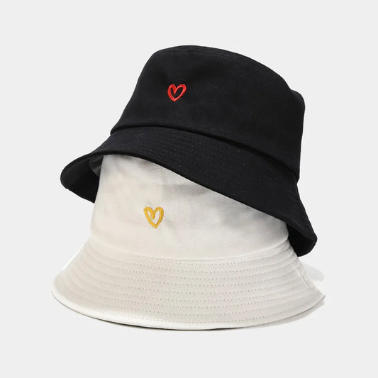 Love Embroidery Cotton Bucket Hat For Men And Women Beach