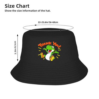 Men Women Bucket Hats Super Mario Yoshi Spring Picnic Headwear Lightweight