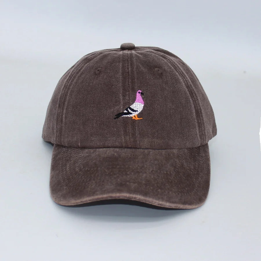 Embroidery Pigeon Spring Vintage Baseball Caps Men Women