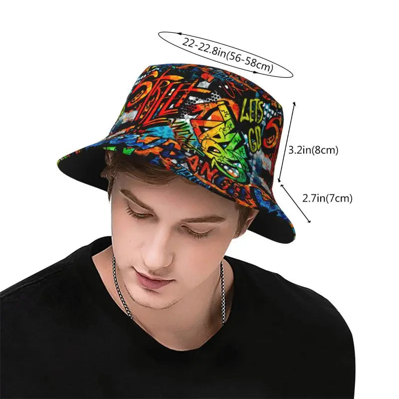 Colorful Graffiti Art Print Bucket Hat