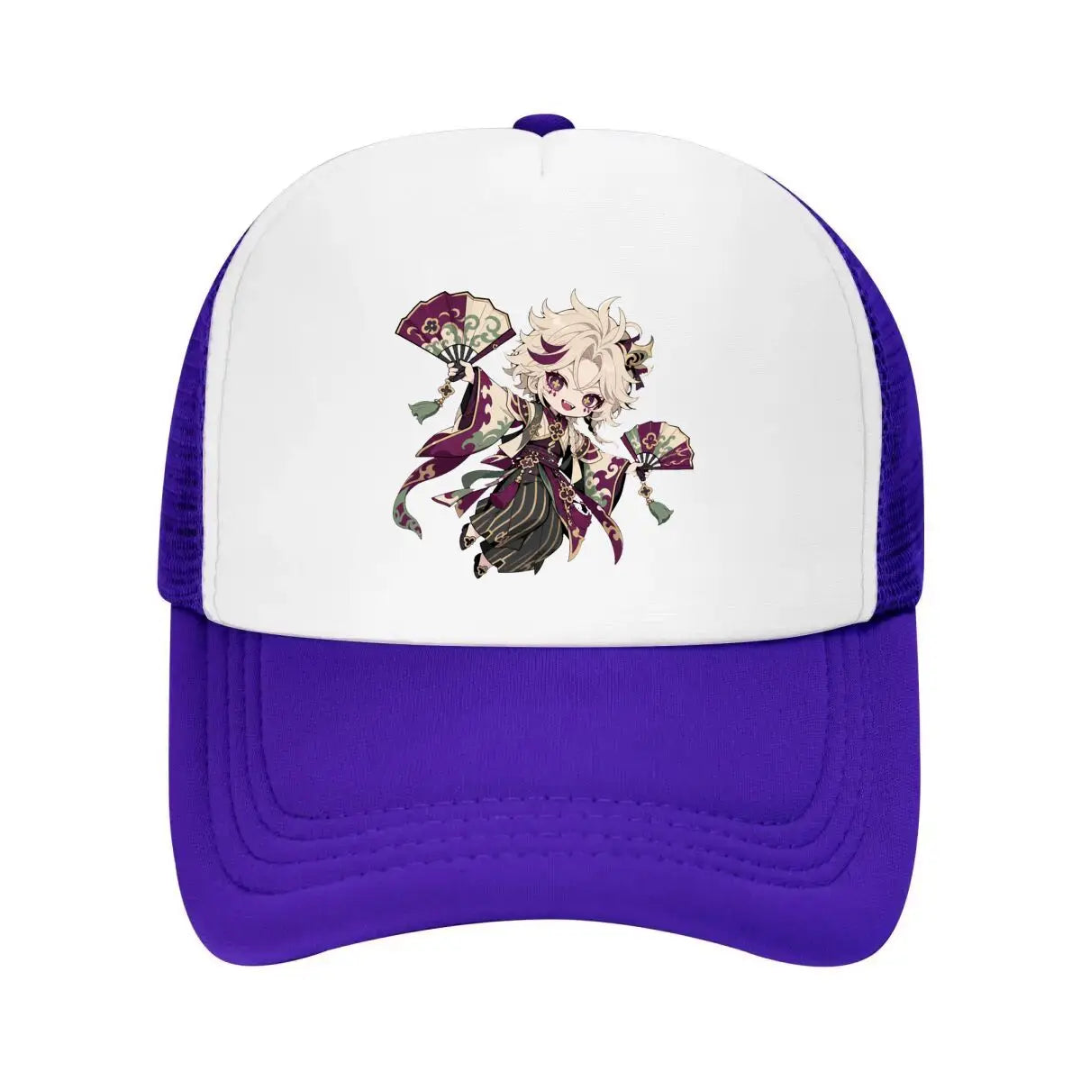 Playful Chibi Demon Fan Mascot Mesh Baseball Cap