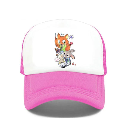 Cartoon Anime Print Baseball Cap Zootopia Judy Nick Sun Mesh Hat