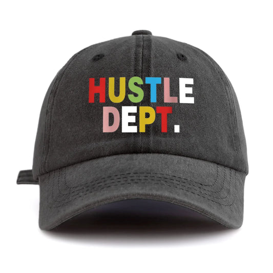 HUSTEL DEPT Print Washed Baseball Cap For Adults