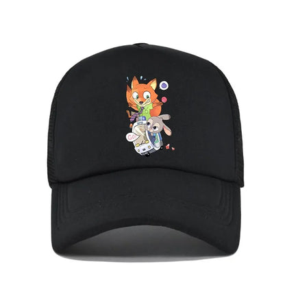 Cartoon Anime Print Baseball Cap Zootopia Judy Nick Sun Mesh Hat