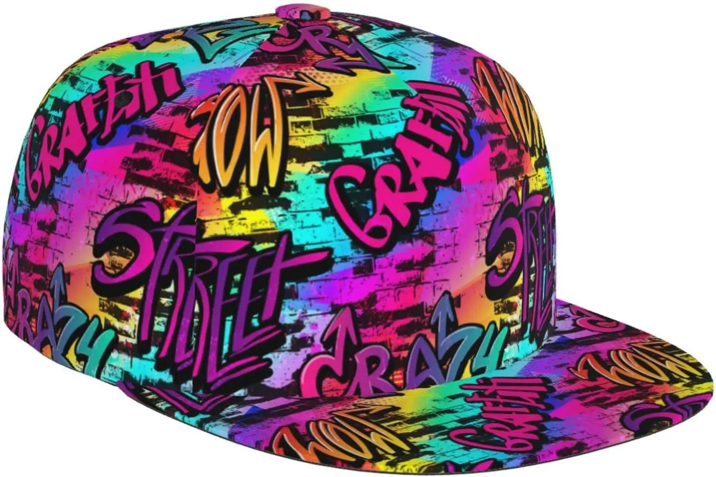 Funny Graffiti Adjustable Snapback Hat for Men Women Unisex Hip Hop Baseball Cap