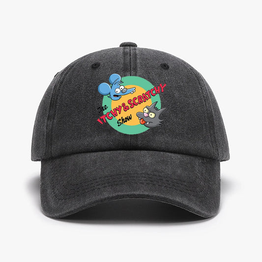 Printed Baseball Cap Men Retro Washed Distressed Sun Hat