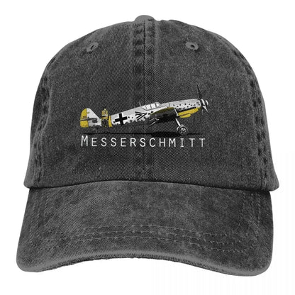 Airplane Lover Multicolor Hat Peaked Men Women's Cowboy Cap BF 109 Baseball Caps