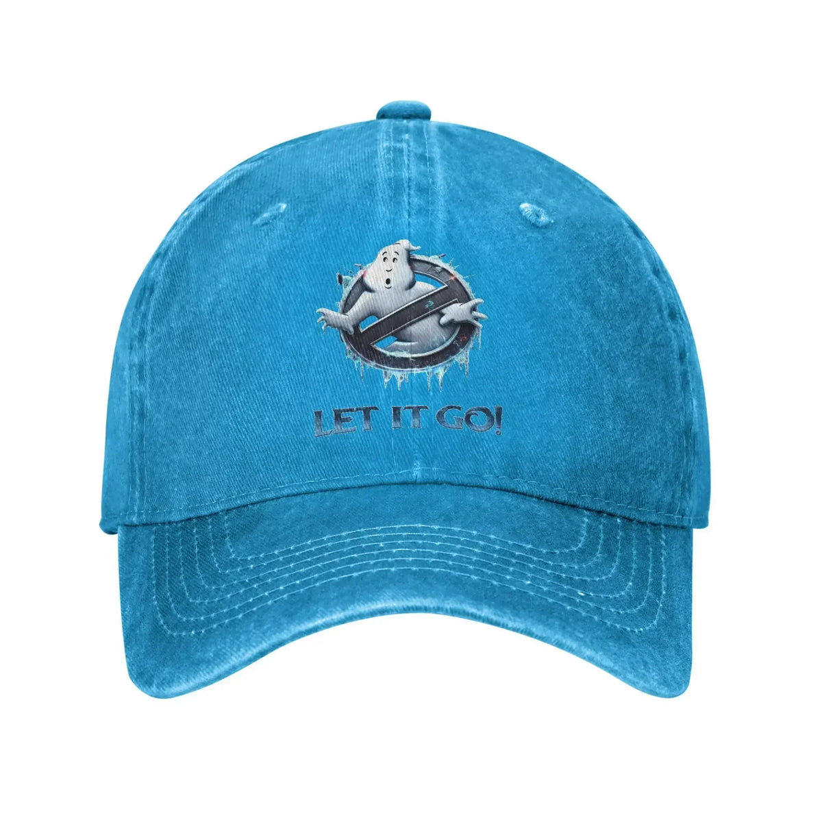 Ghostbuster Empire Print Hats Casual Distressed Denim Baseball Cap