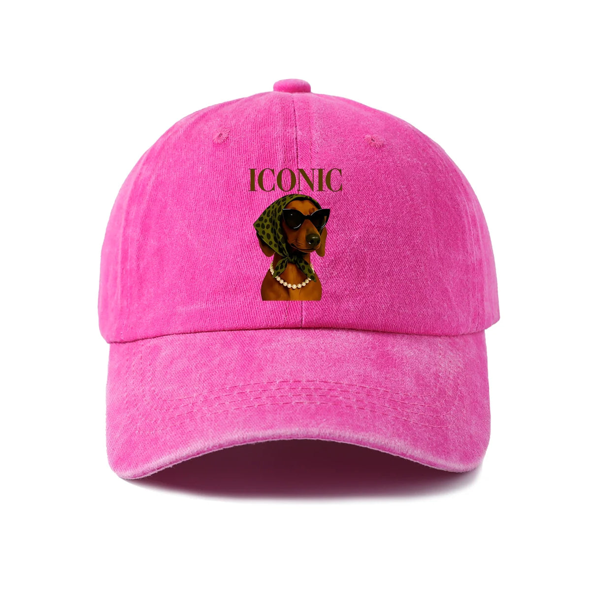 Dachshund Graphic Vintage Washed Baseball Cap