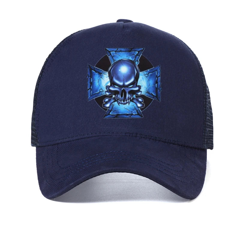 Malta Cross Skull Rider Baseball Cap