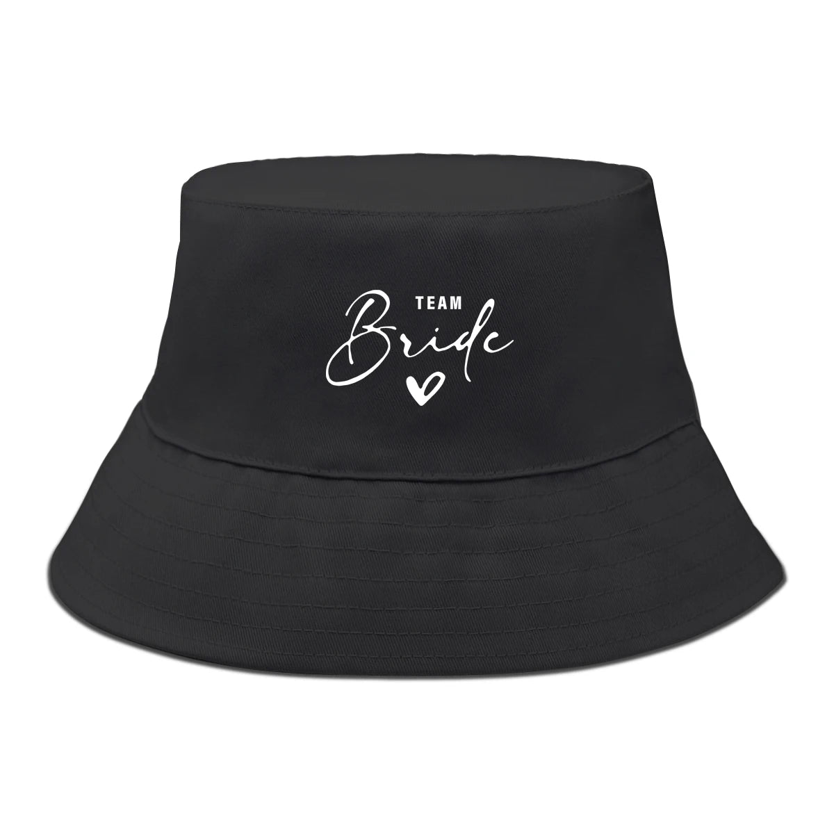 Bucket Hat With White "TEAM Bride" Printed Fisherman Cap
