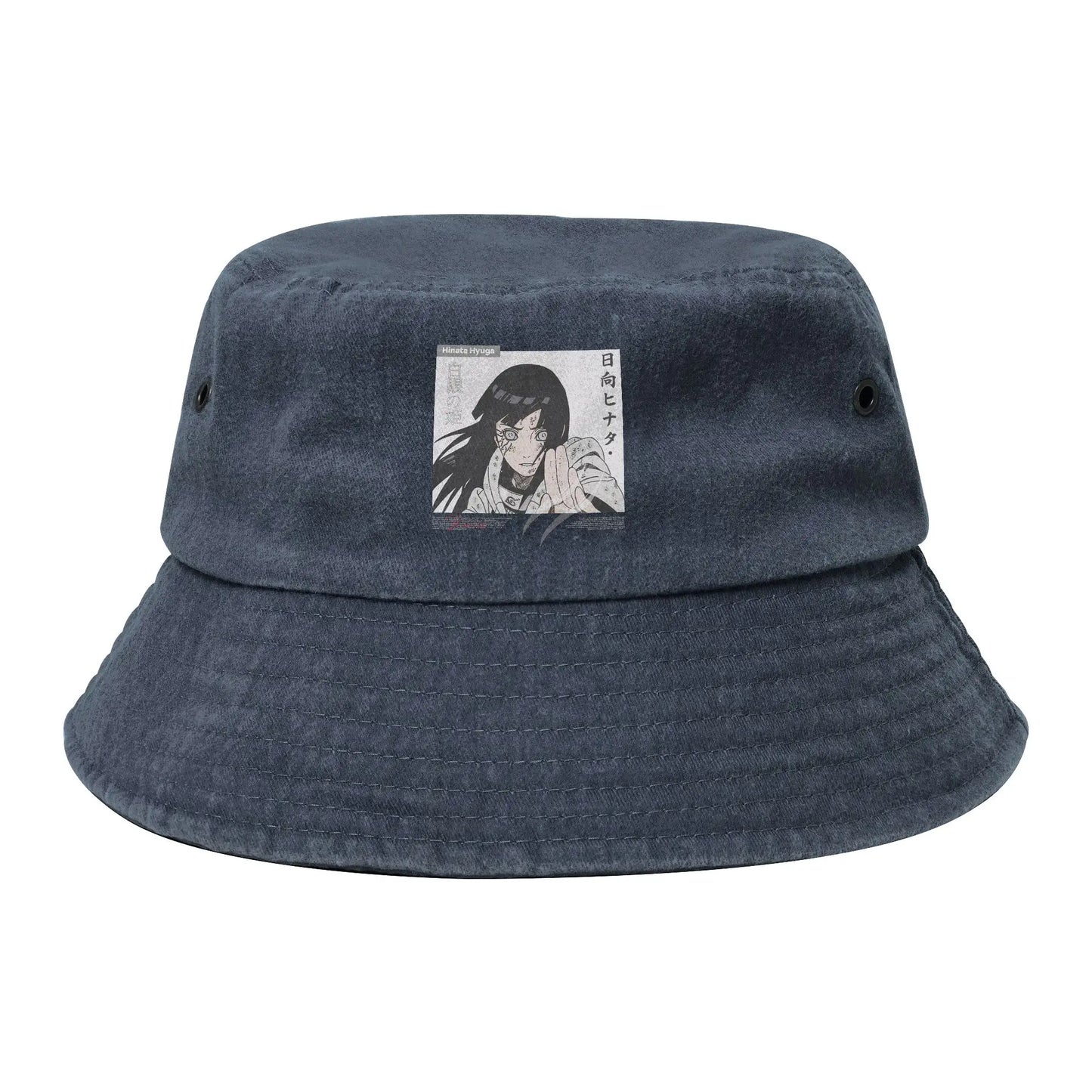 Spring Picnic Headwear Hinata Hyuga Naruto Washed Denim Bucket Hat