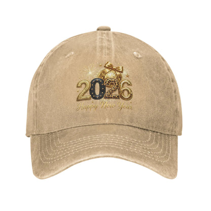 Summer Happy New Year Party 2026 Disco Ball Bow Baseball Cap