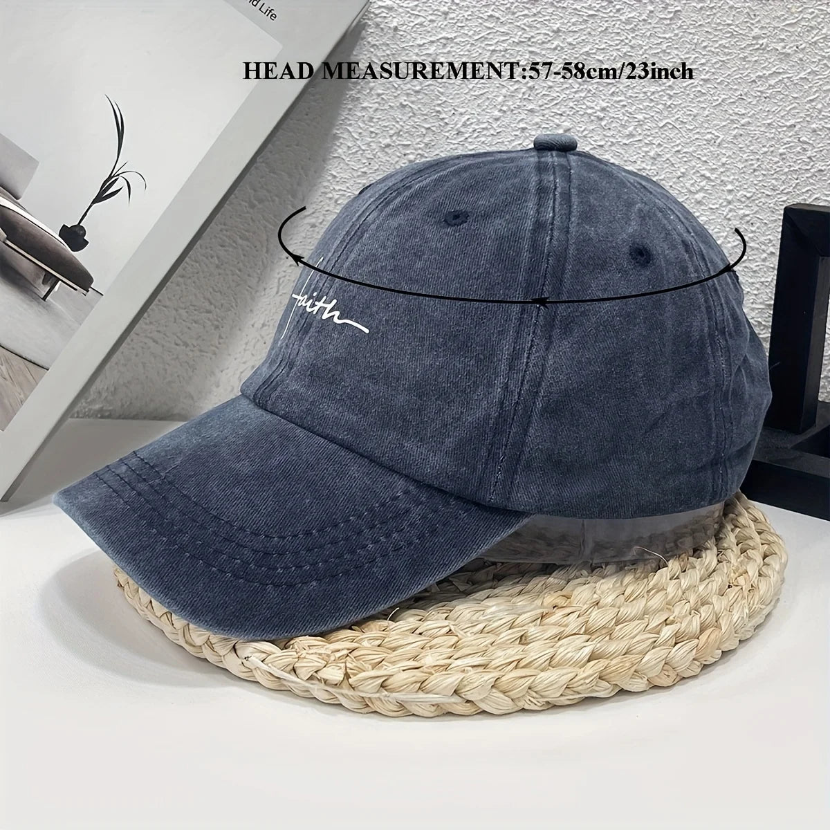 Faith Printed Retro Street Style Distressed Men Women Baseball Cap