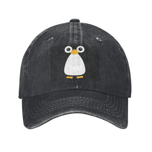 Cute Vector Penguin Denim Cap